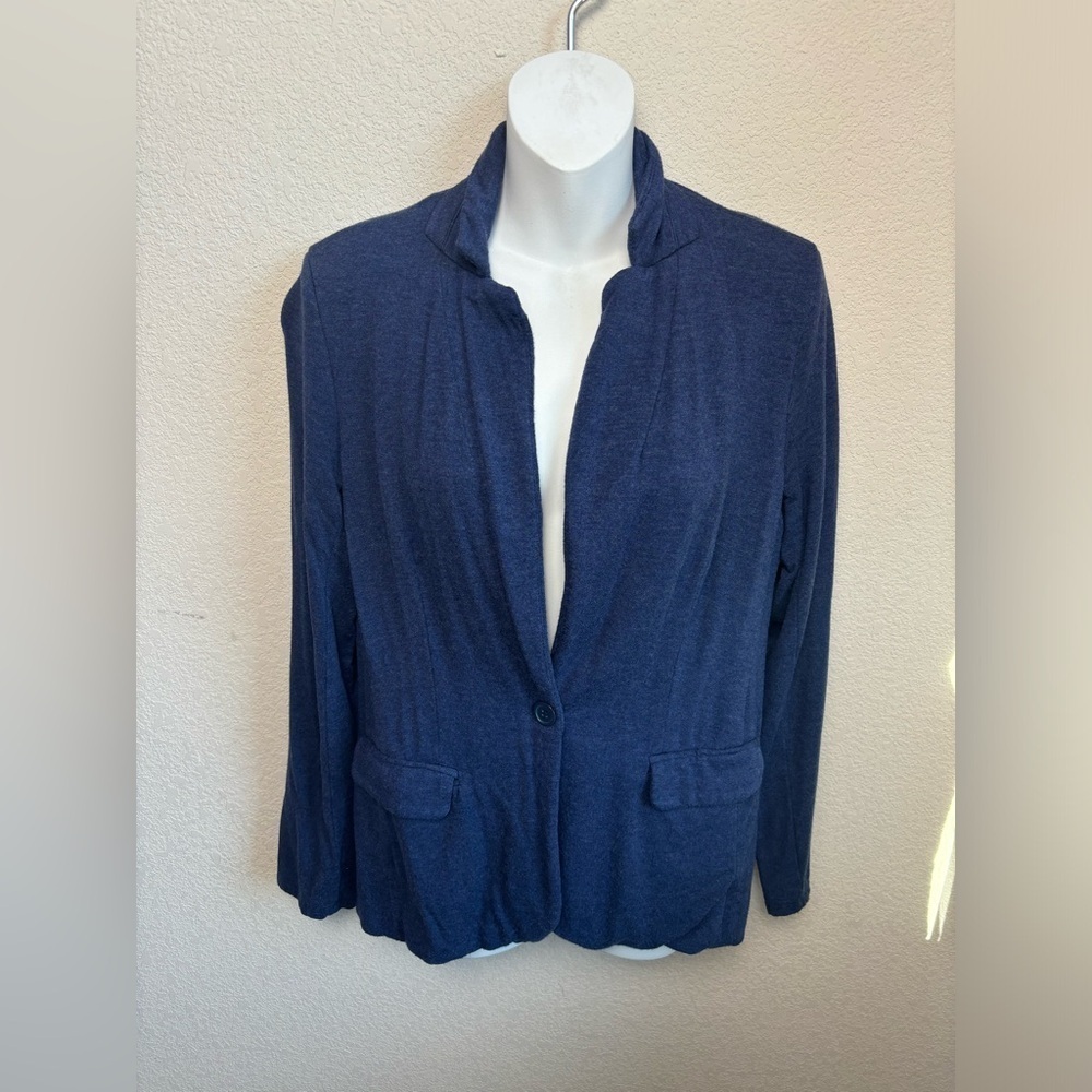 Magaschoni Dark Blue Knit Blazer Style Sweater S